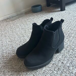BareTraps Black Suede Ankle Booties
